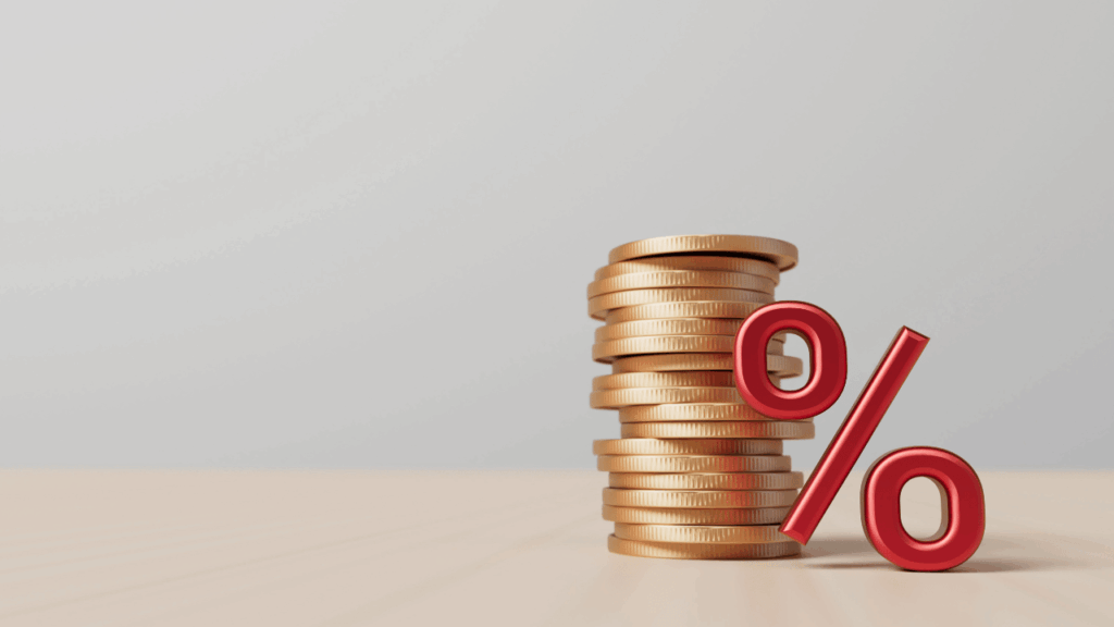 金貨と％のアイコン