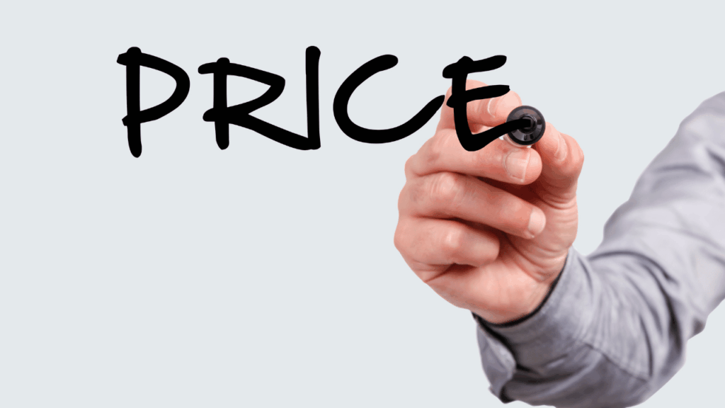 priceの文字を書いてる人